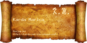 Karda Marica névjegykártya